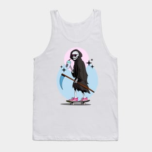 Death Rides On A Skateboard Tank Top